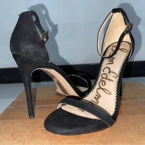 Sam Edelman Black Suede Ankle Strap Heels